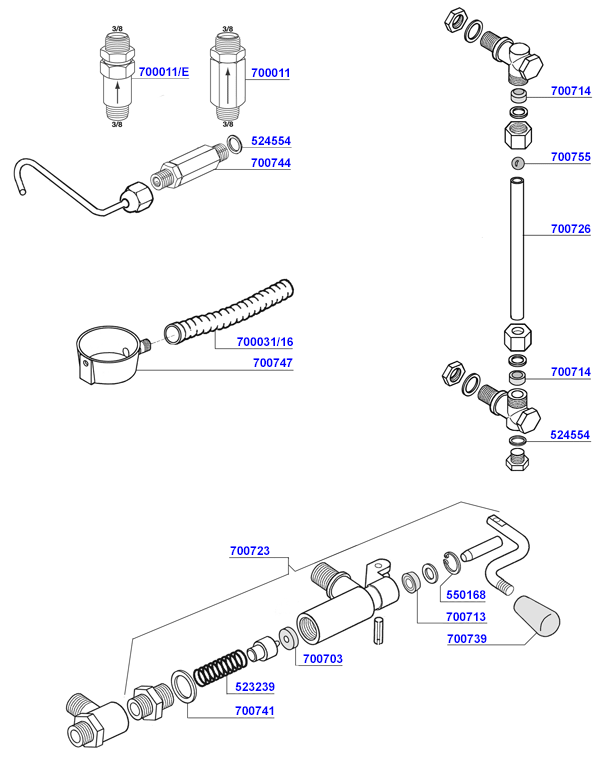 Astoria - Water inlet, water levels and drains