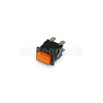 Orange 2-pole luminous switch