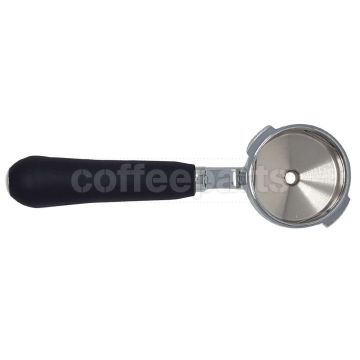 Short portafilter with rubber handle