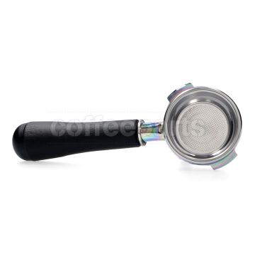 Complete Double Spout Nanotech Portafilter With Black Leather Handle