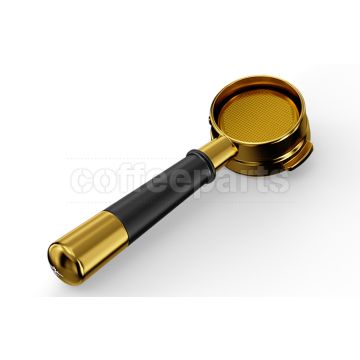 MHW Flowlight Series Bottomless Portafilter: 58mm Black/Gold (LM/E61)