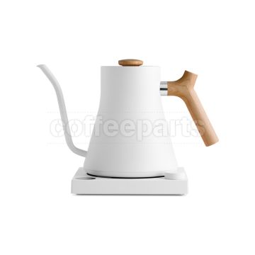 Stagg EKG Electric Kettle: Matte White + Maple