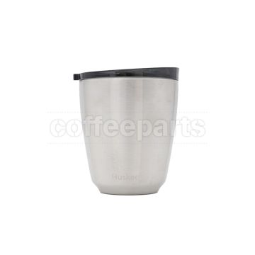 ﻿﻿Huskee Steel Cup with Lid 8oz (236ml): Brushed Steel