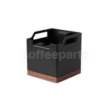 Muvna Square Steel/Walnut Knock Box: Black