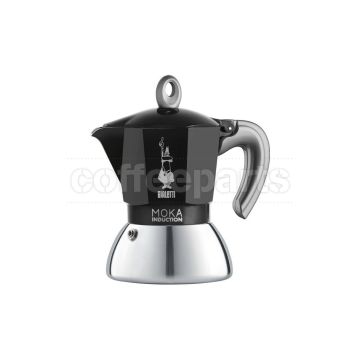 Bialetti Moka Induction Coffee Maker, stainless steel design showcased.