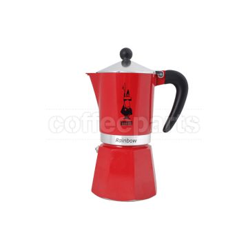 Bialetti 6 Cup Moka Rainbow Coffee Maker: Eye-catching red colour coffee maker.