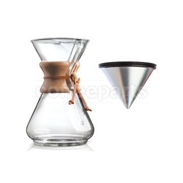 Chemex 10-Cup Classic Pour Over Coffee Kit inc Able Kone