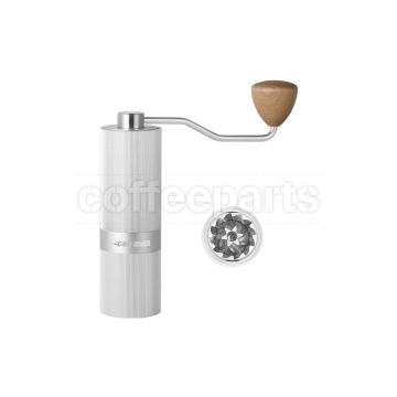MHW Racing M1 Manual Coffee Grinder Silver/Maple 38mm Six Star Steel Burr