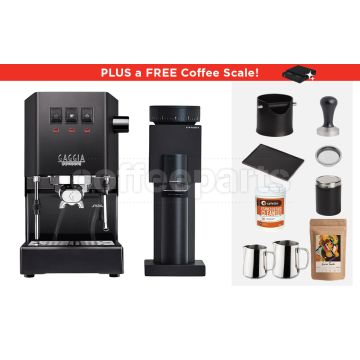 Gaggia Classic E24 / Bricks 01S Espresso Machine Package: Black