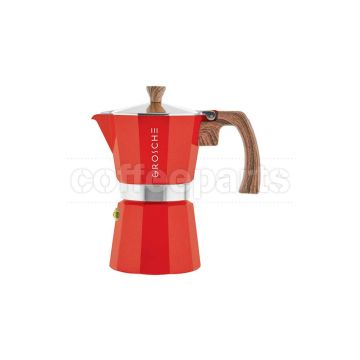 Grosche Milano 6 Cup Stovetop Espresso Maker: Red