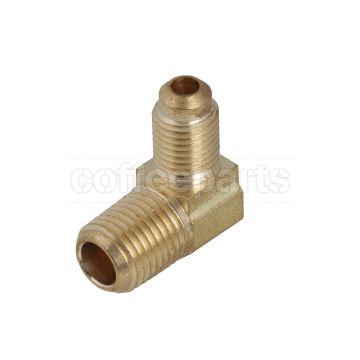 Fitting, Brass, 1/4 M NPT Elbow to 1/4 flare
