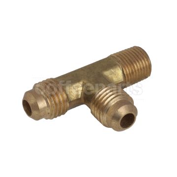 Fitting Brass T, 1/8 NPT M - 1/4 x 2 flare RA