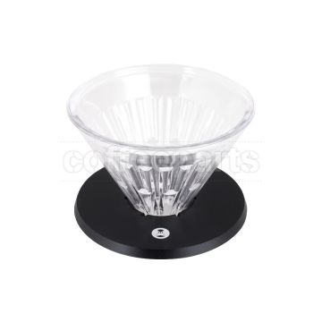 Timemore 1-Cup Crystal Eye Glass Coffee Dripper: Black Metal