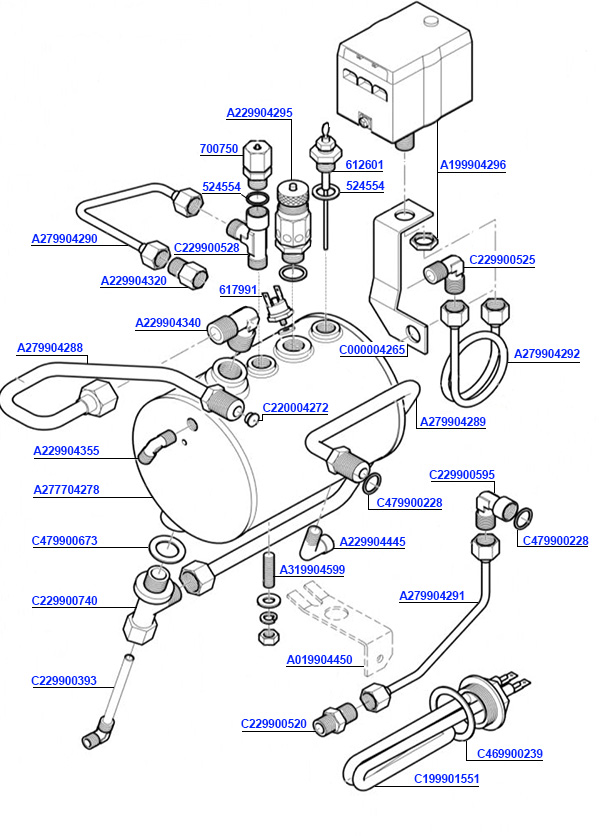 Giotto Evoluzione Boiler and Element