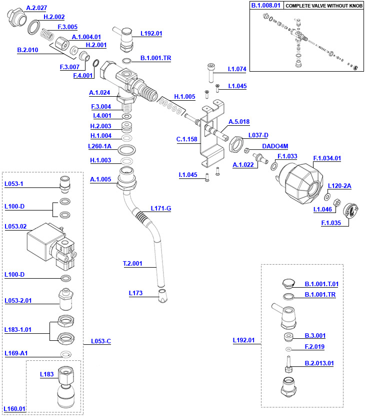 La Marzocco - PB Steam and Hot Water Assembly