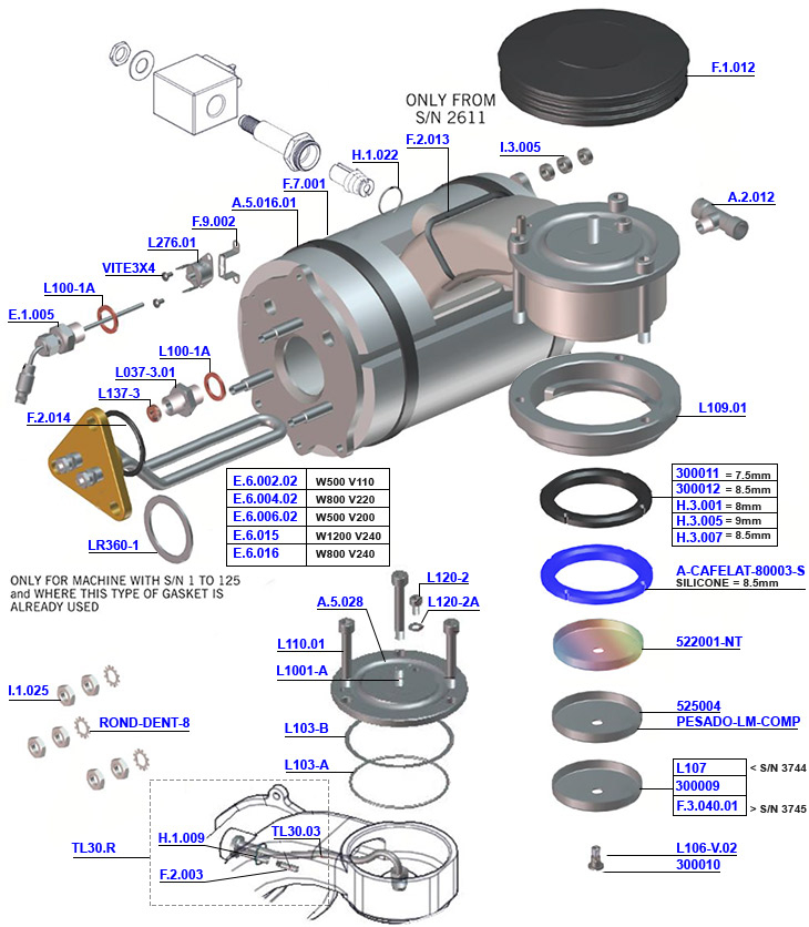 La Marzocco - GS3 AV Group Head Boiler Assembly